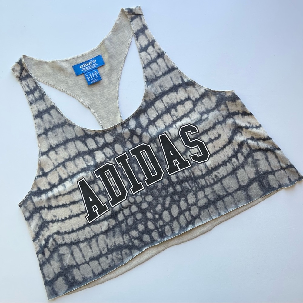 ✨Adidas | Snakeskin Spell Out Racerback Upcycled Crop Top